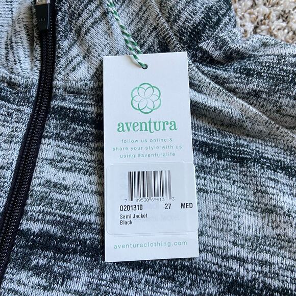 Aventura Sami Jacket Women's M Black Gray Ombre Fleece Lined Full Zip Sweater - Picture 3 of 8